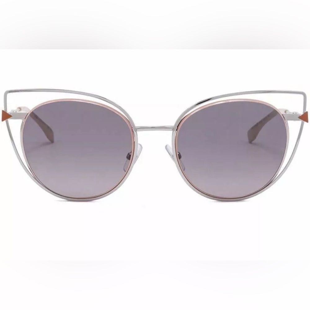 😎 Fendi Palladium Grey & Pink Cat Eye Sunglasses - Luxury Designer